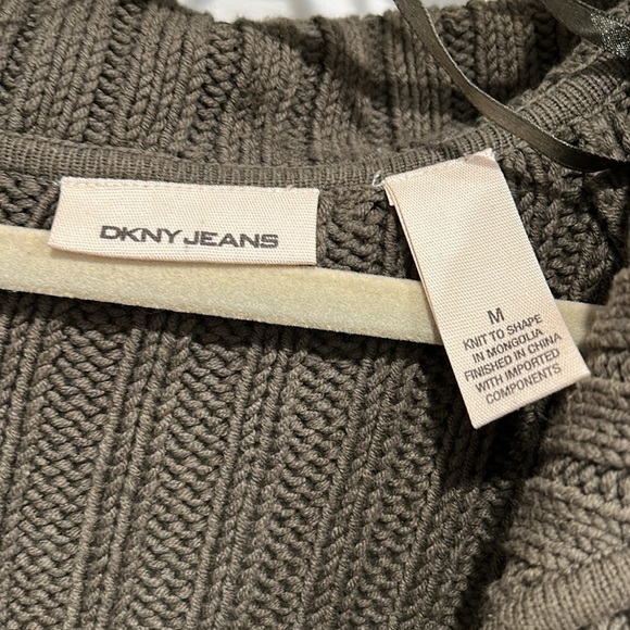 DKNY Jeans short sleeve midi cardigan knit sweater green medium button front - Picture 4 of 10